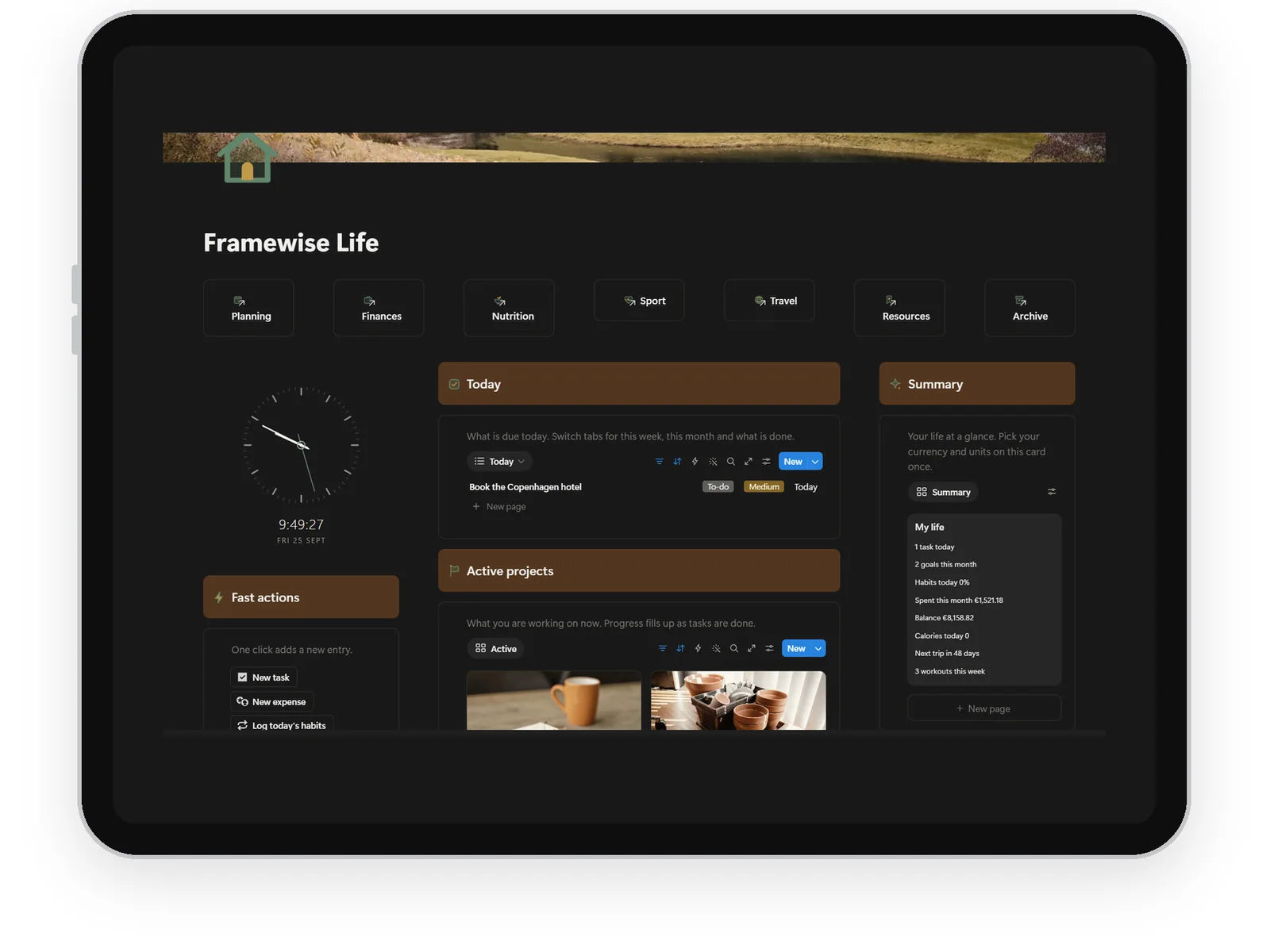 One calm Home page